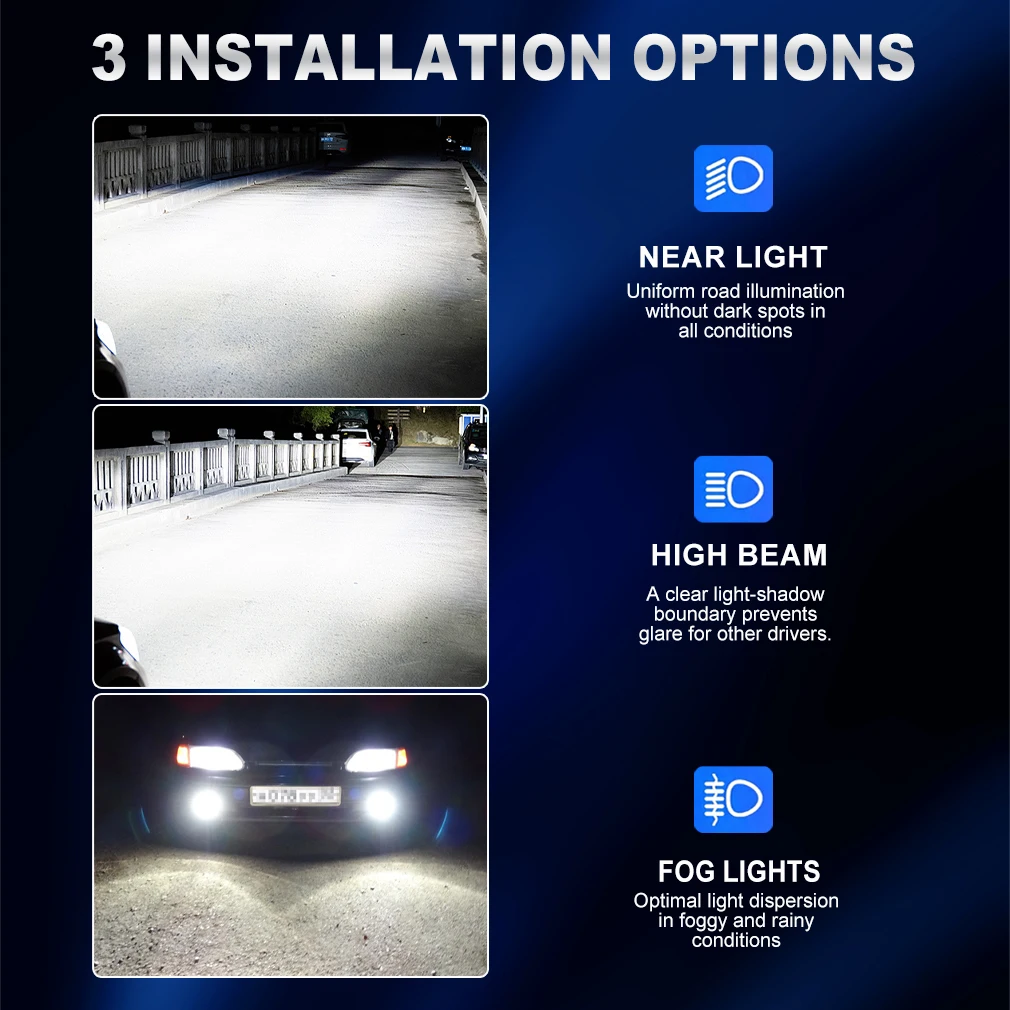 TOAUTO H7 LED 헤드라이트 전구 100W 20000LM CPS LED 캔버스 자동차 램프 6500K LED 라이트 전구 자동차 12V 트럭 헤드라이트용