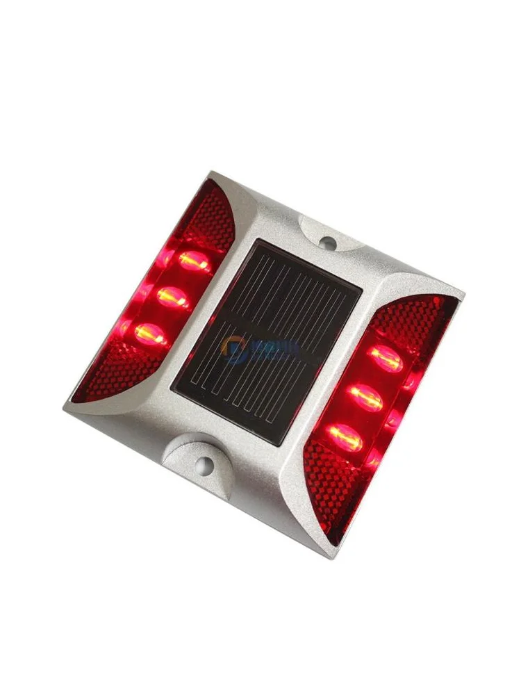 BR-F03 Solar Double-sided Reflective Spike LED Cast Aluminum Barricade Flashing Light Waterproof Warning Light Bright Durable