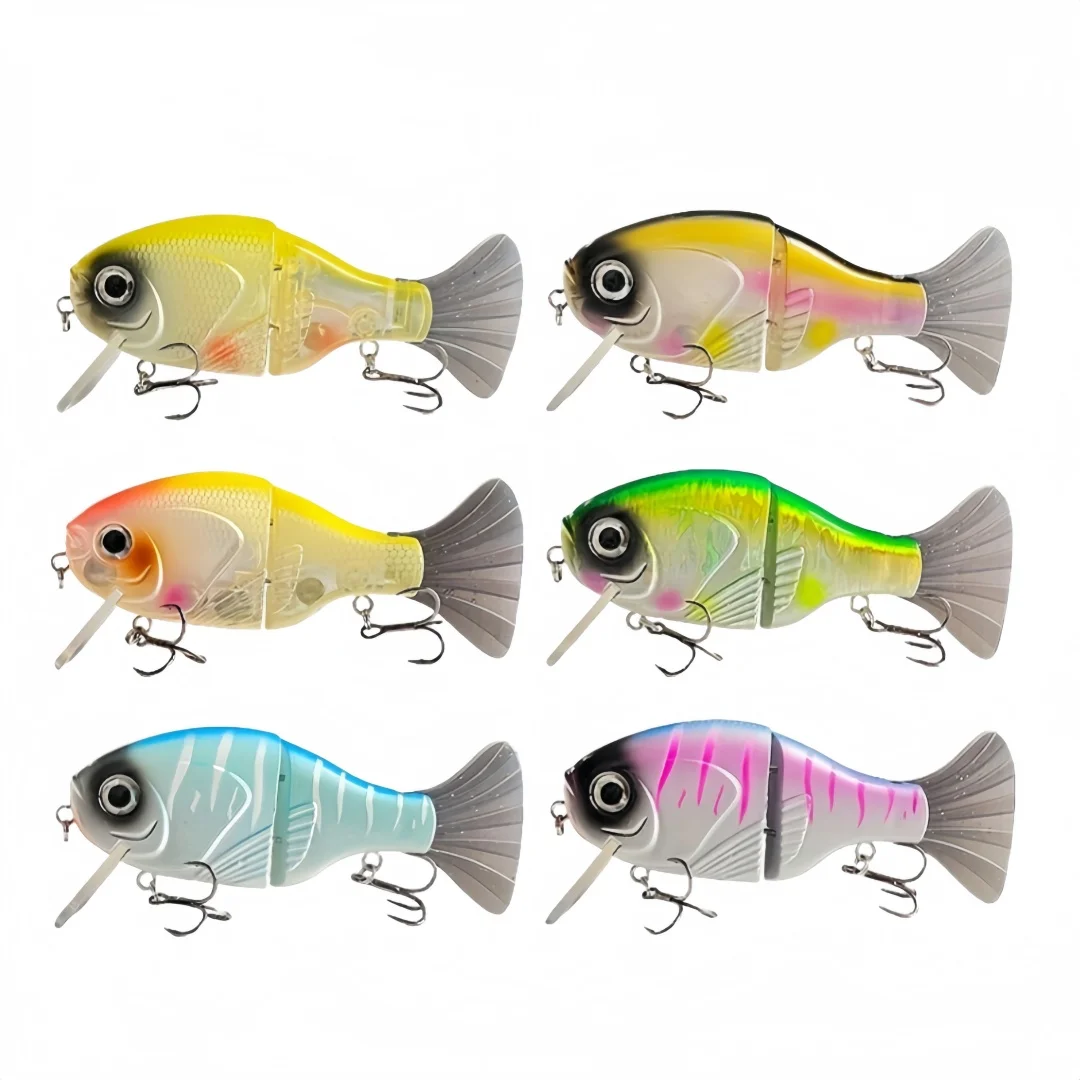 4.92" Floating Multi-Jointed Soft Tail Fishing Lure Bait - Realistic Fish Design, For Bass Trout Freshwater & Saltwater Fishing