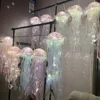 1pc Handmade DIY Jellyfish Lantern, Upgraded Thick Material, Decorative Hanging LED Light, Room Decoration Light 6