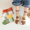 3-12T Cute Boys Girls Two Toed Tabi Socks Kids Cartoon Animals Printed Pure Cotton Short Socks Split Thumb Toe Socks 1
