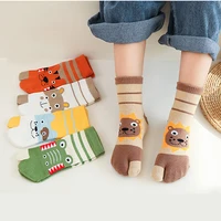 3-12T Cute Boys Girls Two Toed Tabi Socks Kids Cartoon Animals Printed Pure Cotton Short Socks Split Thumb Toe Socks 1