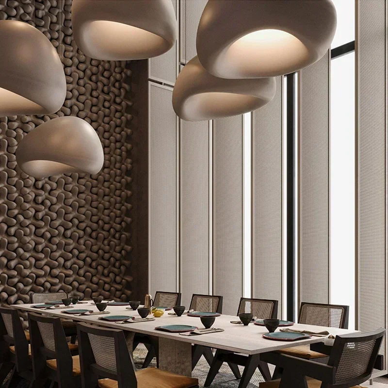 Nordic Wabi Sabi E27 LED Pendant Lights Modern Ceiling Chandelier  for Living Room Bedroom Dining  Loft Hanghing Lamp 4