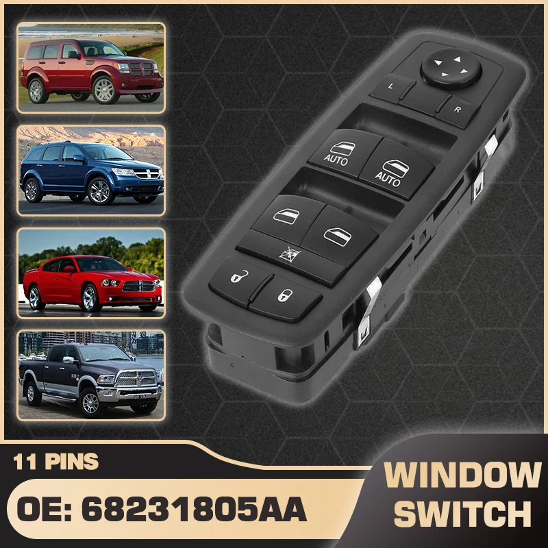 Interruttore Alzacristallo Elettrico Per Auto Per Dodge Nitro 2008-2011 Dodge Journey 2009-2010 Dodge Charger 2011-2014 Ram 2016 68231805Aa 56046823Ac
