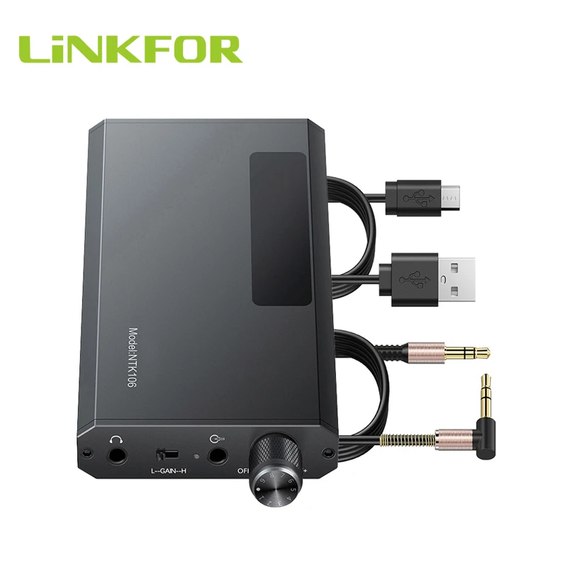 LiNKFOR 16-150Ω HiFi Headphone Amplifier with/without Bluetooth-compatible 5.0 Receiver Portable 3.5mm AUX Audio Earphone Amp