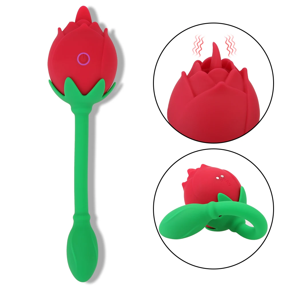 Schwanz Rose Form Vibration 2 In 1 Zunge Lecken Vibrator Klitoris Stimulation Nippel Massager Hintern_voghion.com