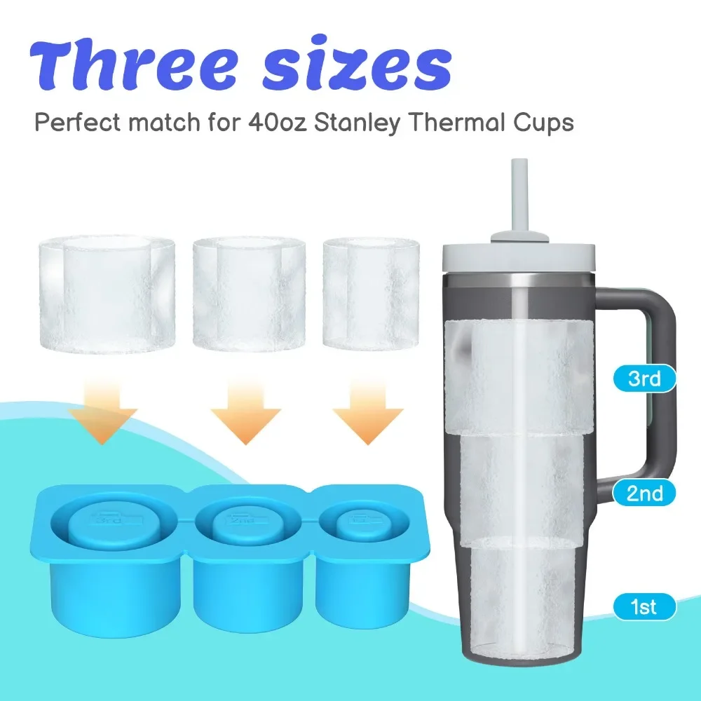 Ice Mold Summer Ice Mould Cube Trays Ice Making Beverage Cup Maker Circle Shape Silicone for Stanley Cup ST Accessories