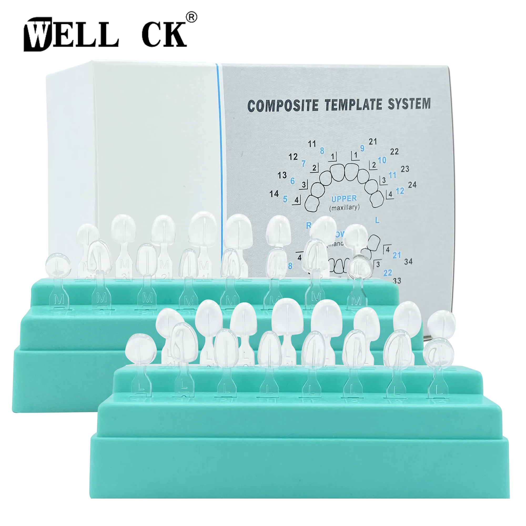 32pcs/set Dental Veneer Mould Kit Dental Direct Composite Venner System Composite Resin Mold Light Cure Anterior Teeth Mould