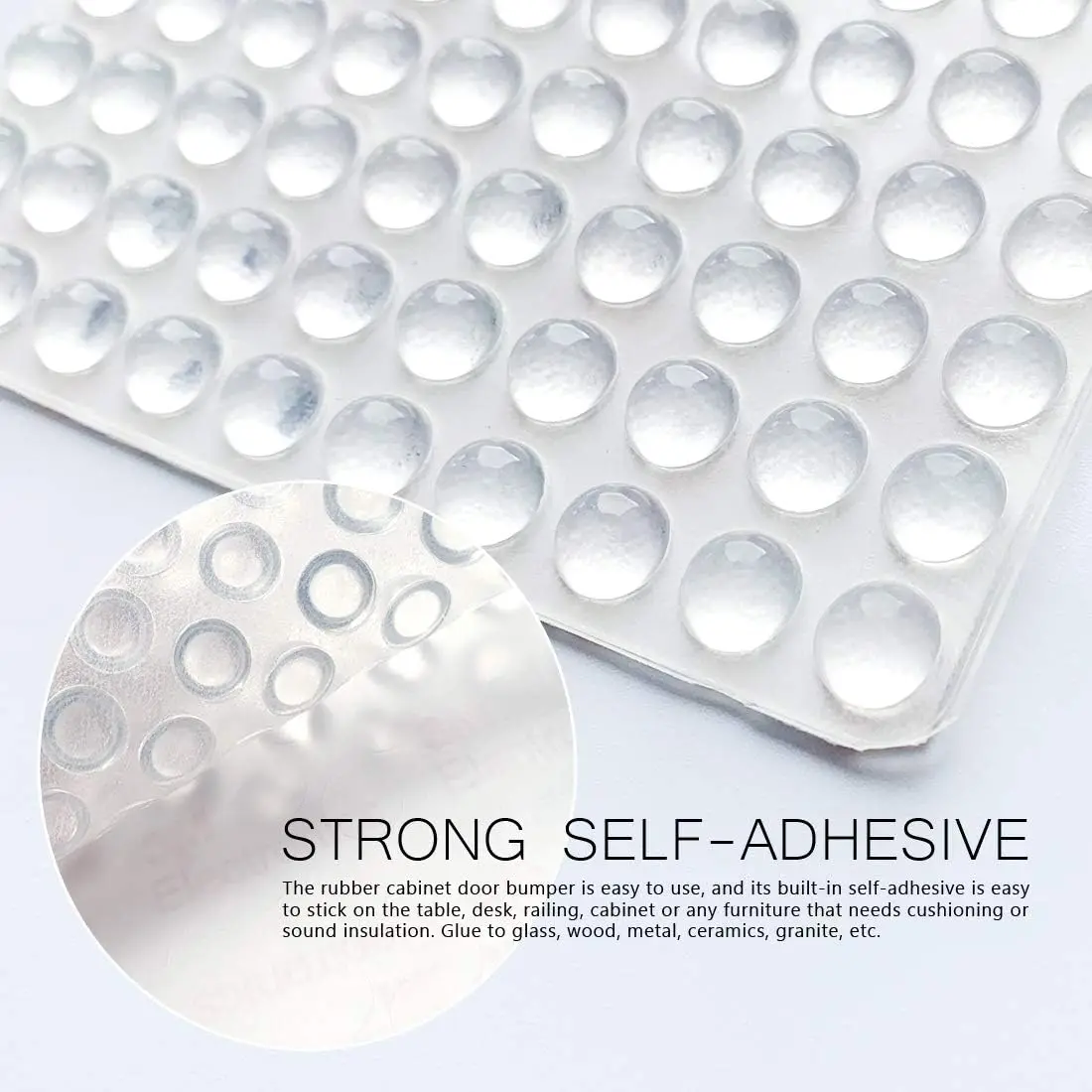 Adhesive Anti-collision Mat 100 Pieces 8*2 Drawer Cutting Board Furniture Bumper