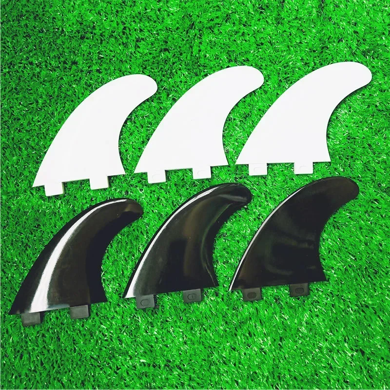 BiLong FCS Surfboard Fins High Quality Plastic Nylon+fiberglass Black White Quilhas Surf Fins M Size Thruster Surfing Fin surfboard fin