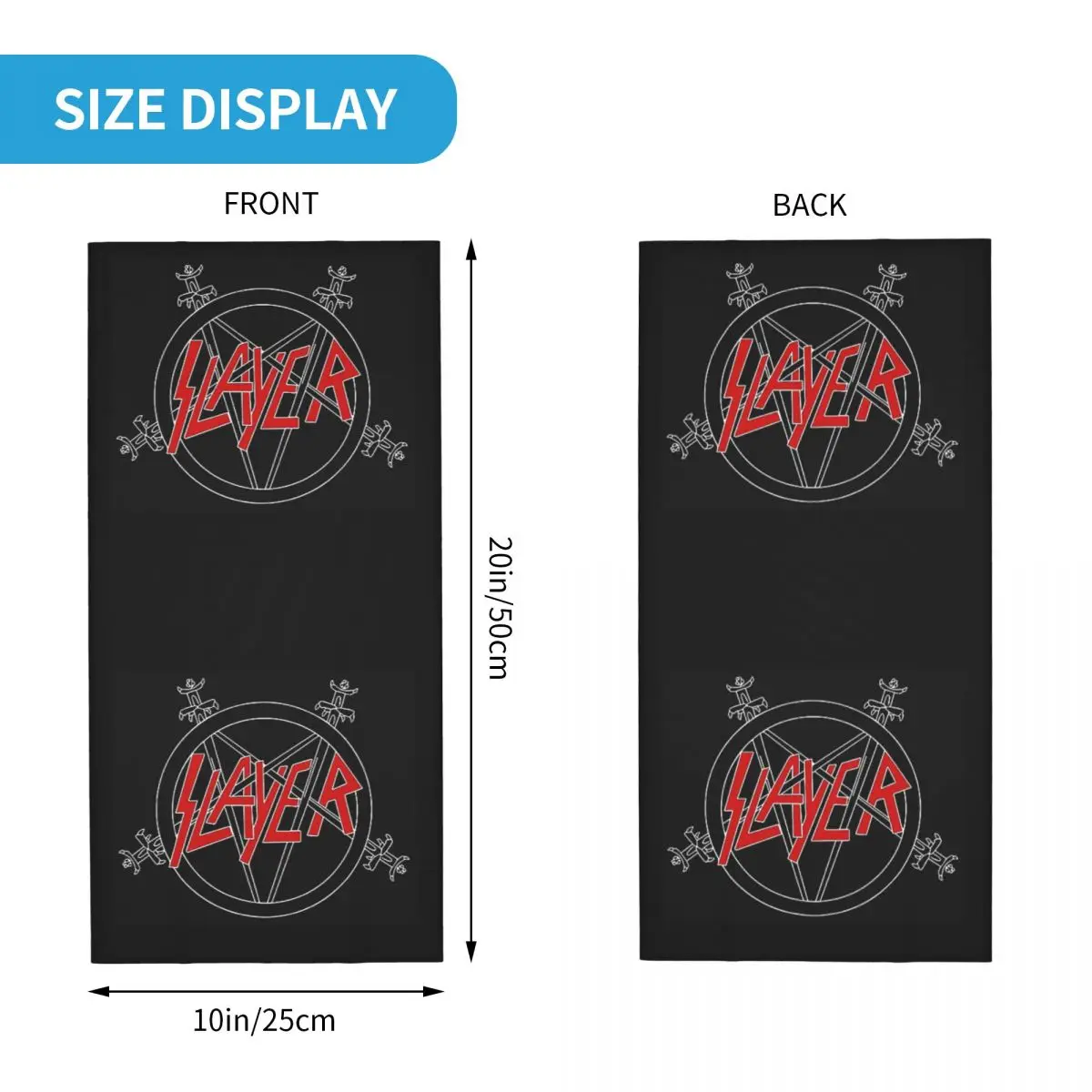 Bandana Scarf Slayers Heavy Metal Rock Band Winter Headband Neck Warmer for Women Men Ski Hunting