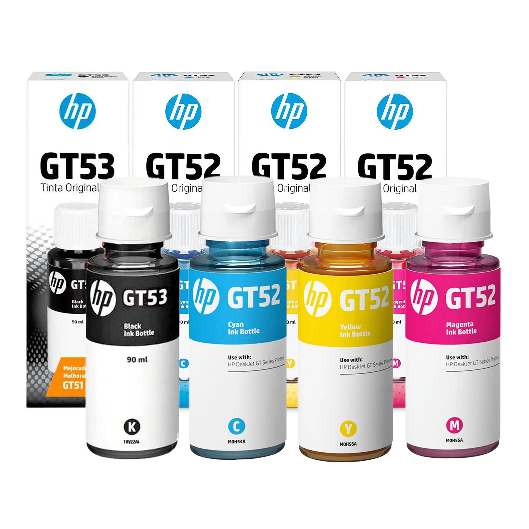 Kit Colorido Tinta HP GT53 GT52 Original for HP Deskjet GT5822 with 4  Garrafas | Mundoware|Ink Cartridges| - AliExpress