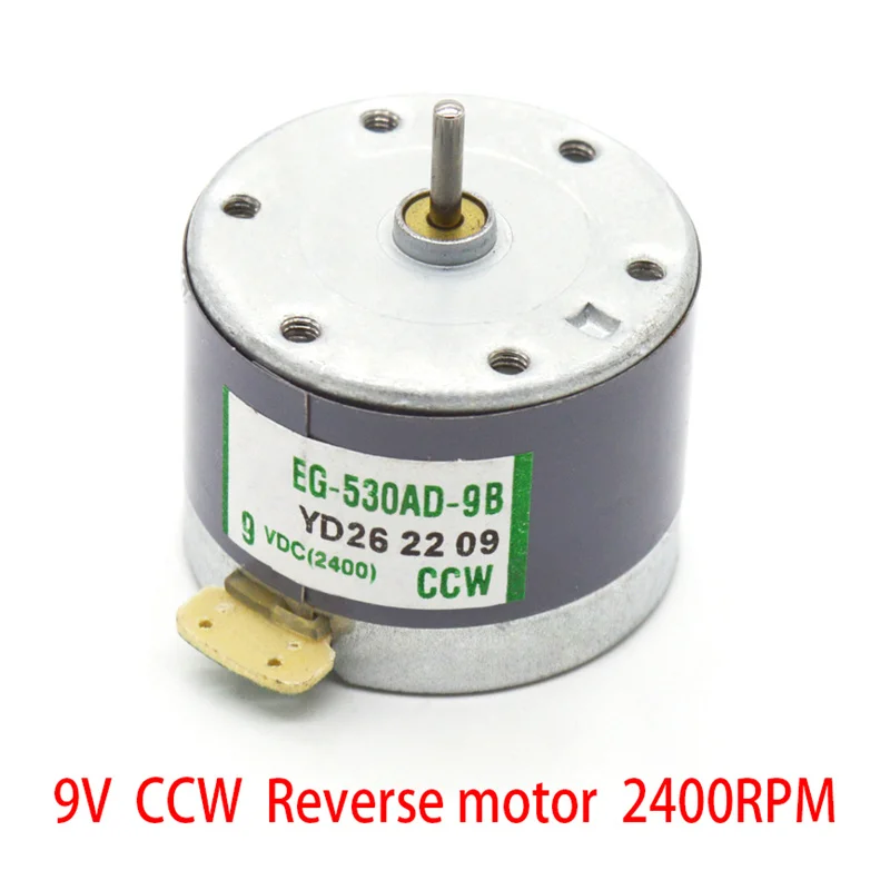 Micro Moteur EG-530AD-9B CCW DC 9V 2400 Tr/min Mini 530 Pour Magnétophone Enregistreur Audio