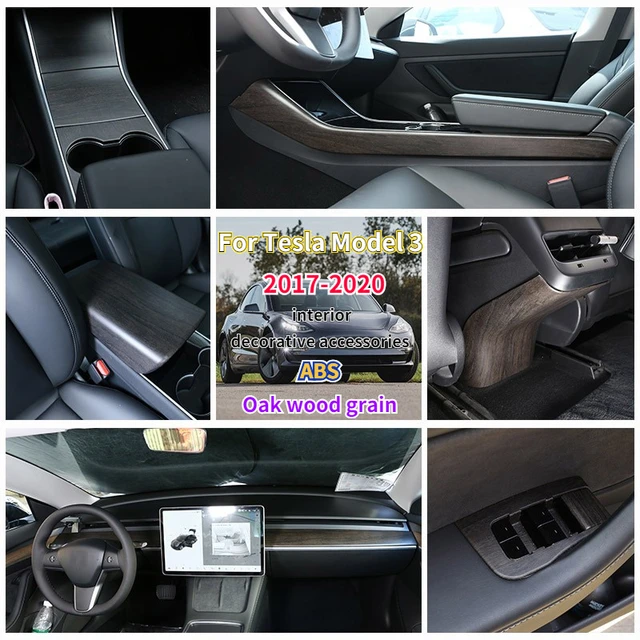 Décoration Véhicule,Accessoires pour Tesla Model 3 2017 2018 2019 2019  boîte de rangement Central accoudoir de voiture boîte de