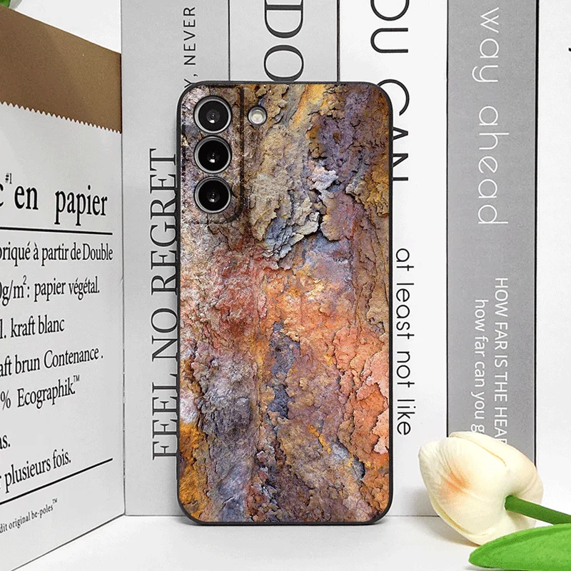 Artistic Rusty Metal Surface Pattern Shockproof Phone Case with Soft Cover