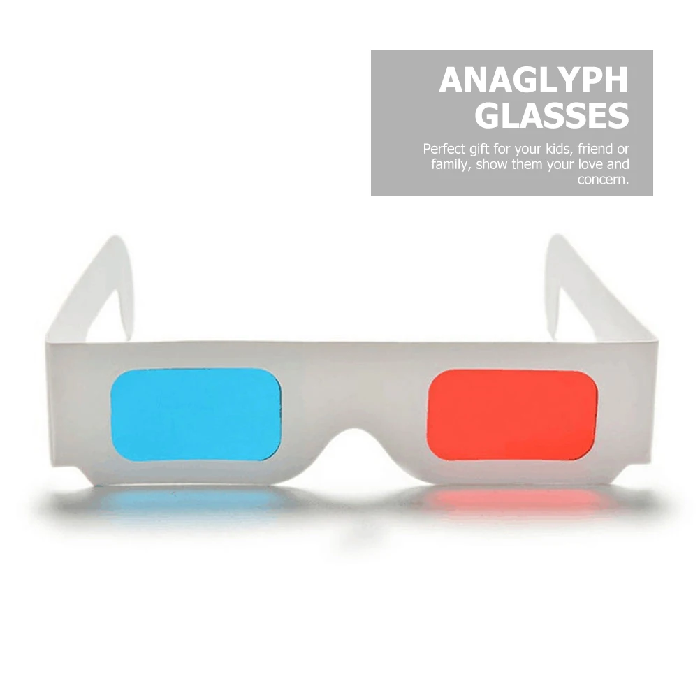 50pcs 3D Glasses Red and Cyan Anaglyph Eyeglass Cardboard Anaglyph 3d Glasses Red Cyan Cardboard 3d