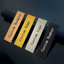 7*2CM Engraved Your Logo Name Plate Customize Badges Personalized Identification Brooch Pin Magnet Double Sided Tape ID Name Tag