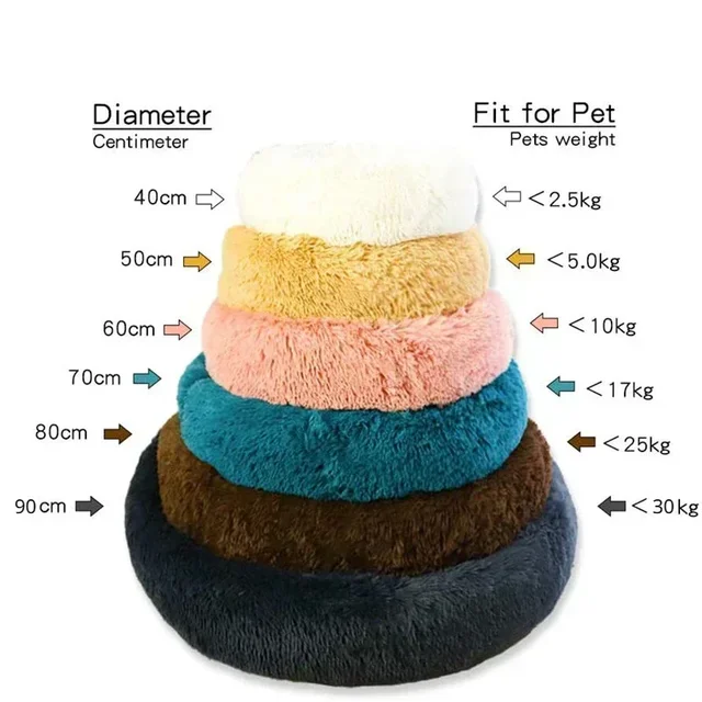 Long haired ultra soft pet cat bed plush washable calming bed donut bed comfortable sleeping artifact 6
