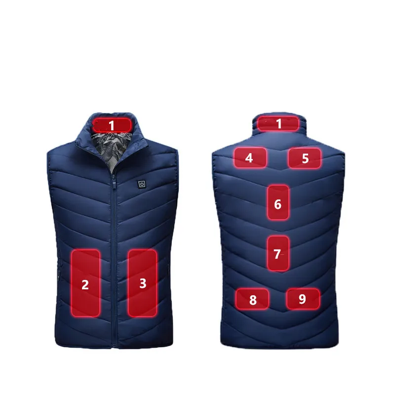 New Men'S Fashion Versatile Electric Heating Intelligent Constant Temperature Heating Warm Vest Winter Nine Zone Heating Coat