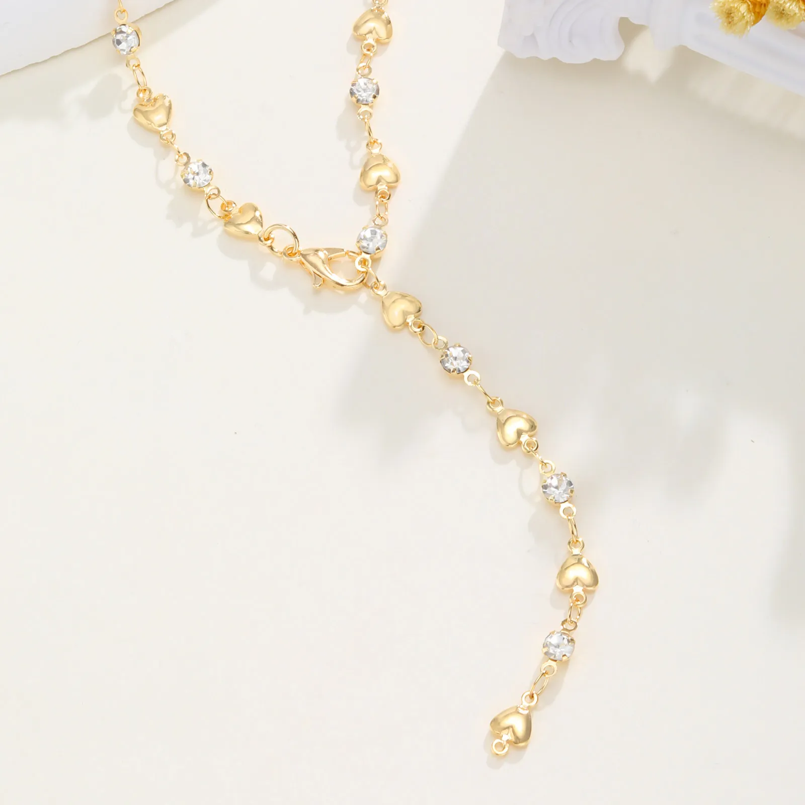 Vintage Boho Bunte Kristall Y-förmige Halskette für Frauen Geometrische Lange Quaste Kette Halskette Trendiger Schmuck für Festival Party – Detail 11