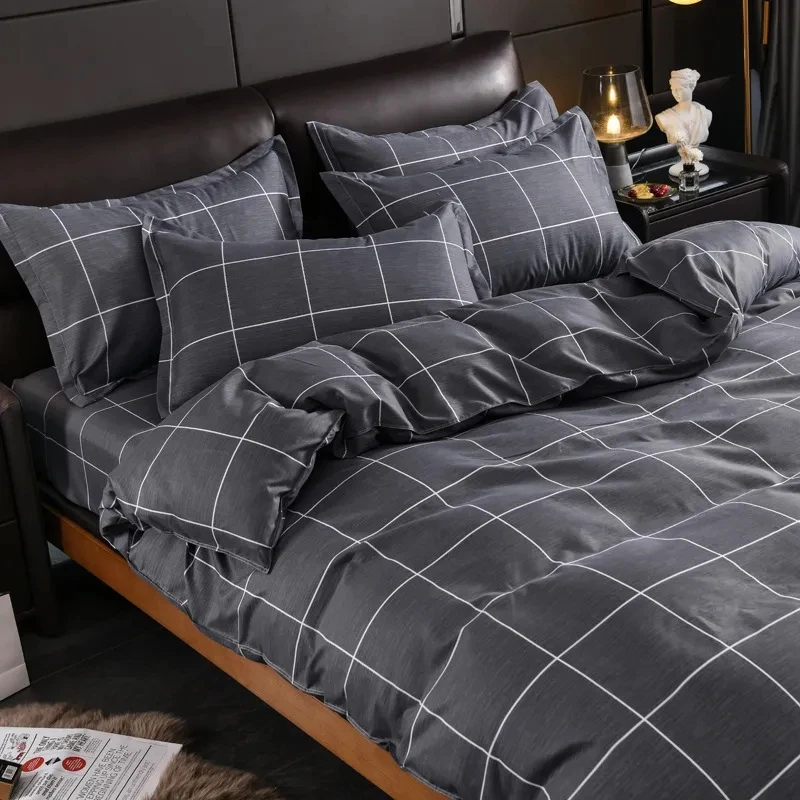 

Modern and minimalist style home comfortable duvet covers, plaid down duvet covers, bedding, and king bed single piece duvet cov