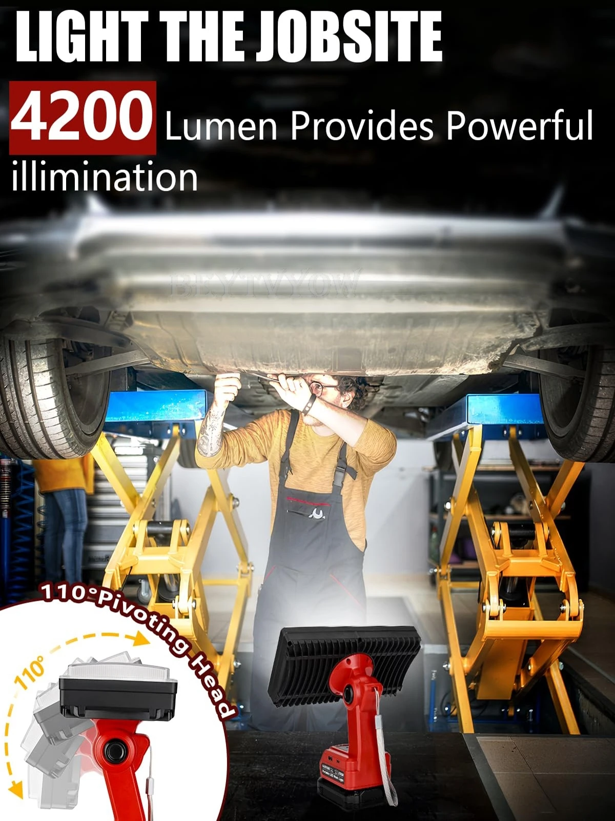 40W 4200LM Cordless Spotlight Compatible with Craftsman 20V Battery Led Work Lig