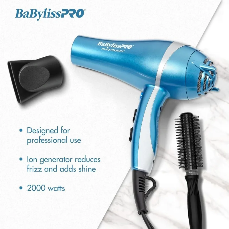 BaBylissPRO Hair Dryer, Nano Titanium 2000-Watt Blow Dryer, Hair Styling Tools & Appliances, BNT5548 3