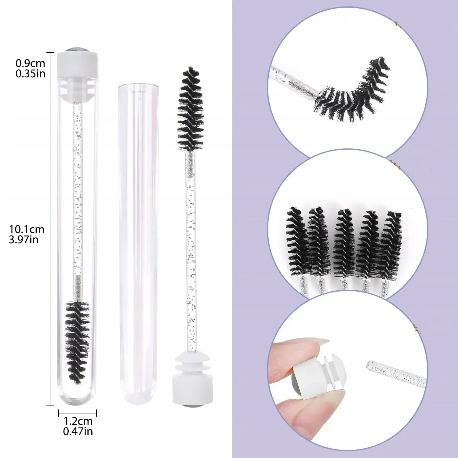 Tube for Eyelash Extension Disposable Mascara Wands Eyebrow Brush Applicator EyeLash Brushes 50pcs Reusable Eyelashes Brush