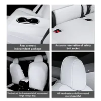 Car Seats Cover For Tesla Model 3 Y Nappa Leather Full Surround Style Factory Wholesale Price White Cushion Interior Accessories 4