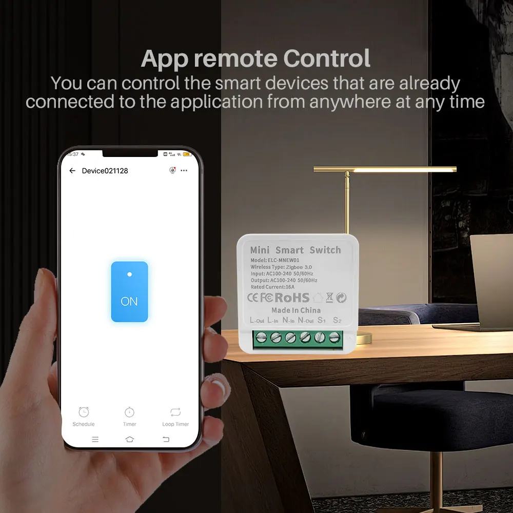 eWelink ZigBee Mini Smart Switch 2 Way Control Breaker Relay 16A Voice Control W