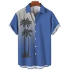 Beach Leisure Vacation Hawaiian Coconut Tree Print Tops Men's Short-sleeved Shirts Summer Fashion Oversized Tops SIZE S-5XL 1