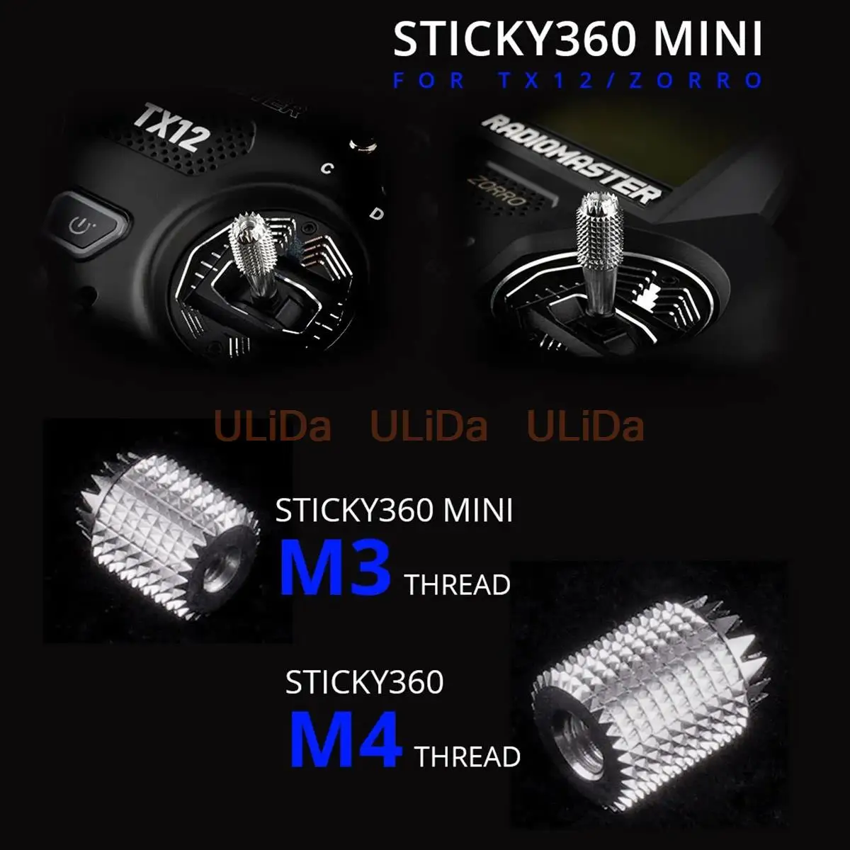 Bâtons de Cardan RC M3 M4 Antidérapants pour RadioMaster FUTABA JR
