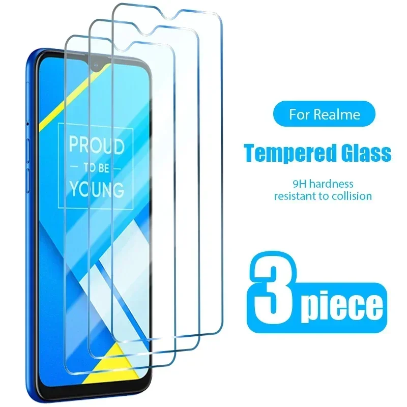 

3 шт. закаленное стекло для Realme C3 C2 GT Neo 5G, Защита экрана для Realme C15 C11 8 7 Pro C12 C17 C25 C21 C20, стекло для телефона
