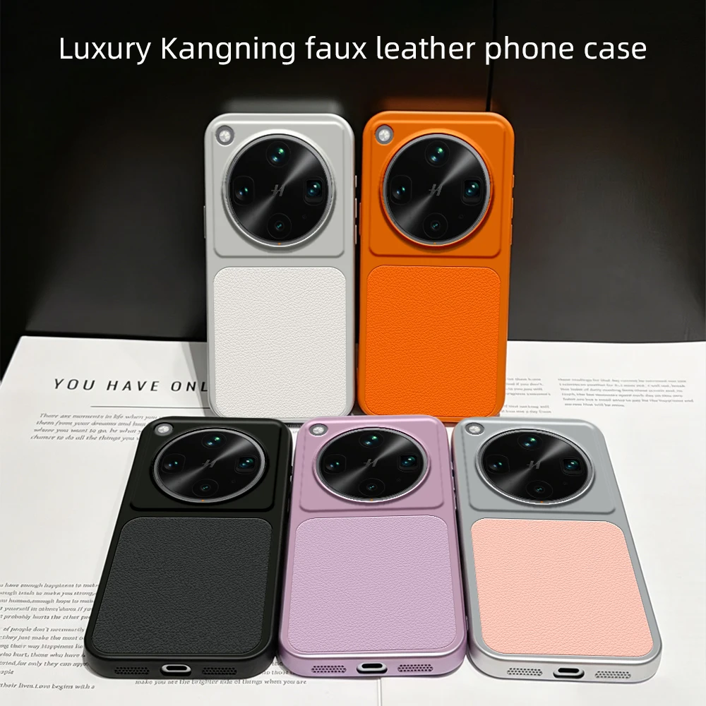 Luxury Leather Case with Lens Protection & Matte Finish – Premium Back Cover