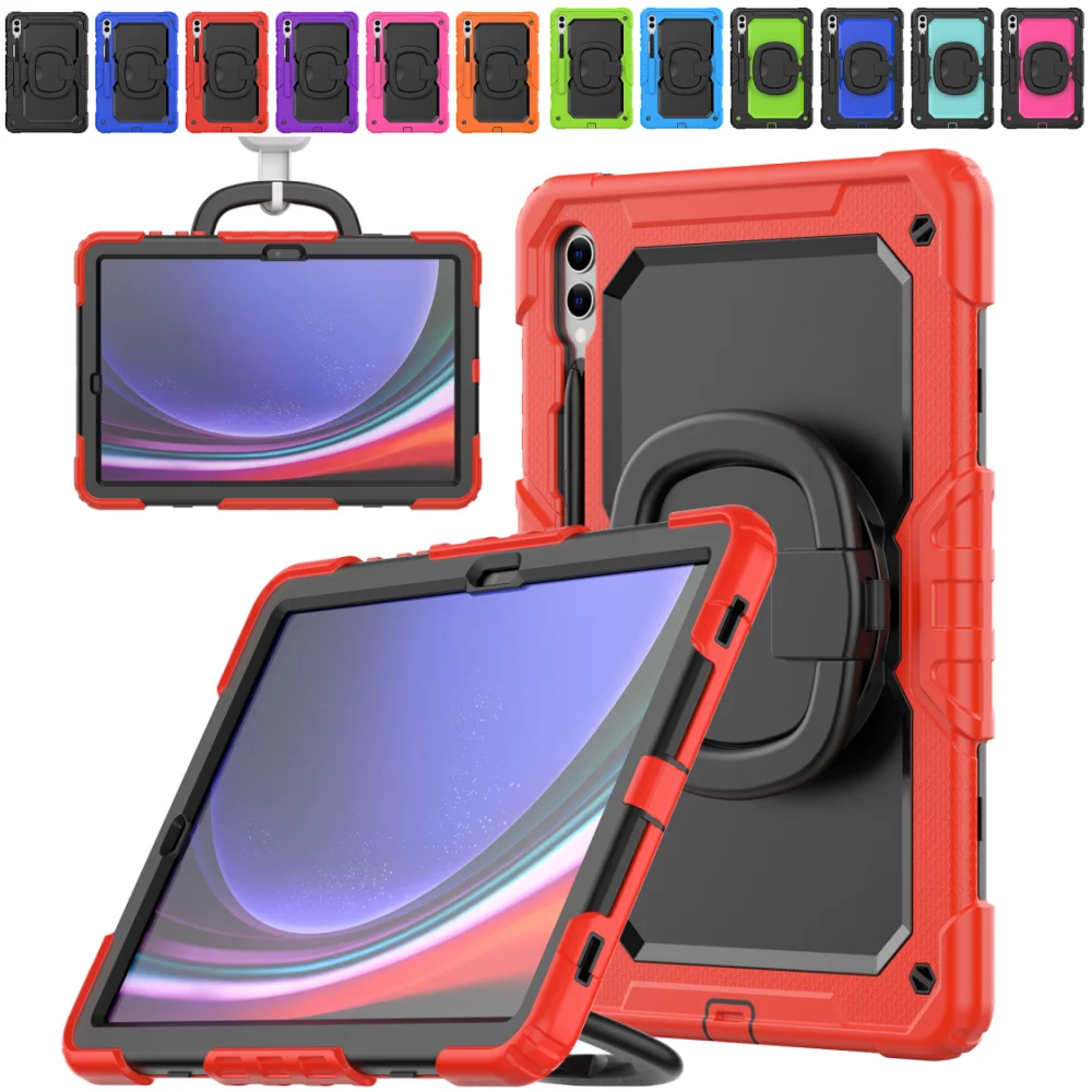 Heavy Duty 12.4-Inch Tablet Case with 360° Rotatable Bracket