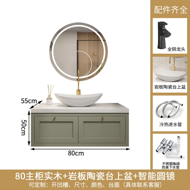 Stone Plate Whole Washbin Bathroom Bathroom Cabinet Combination Modern  Simple Face Washing Wash Basin Light Luxury Bathroom - AliExpress