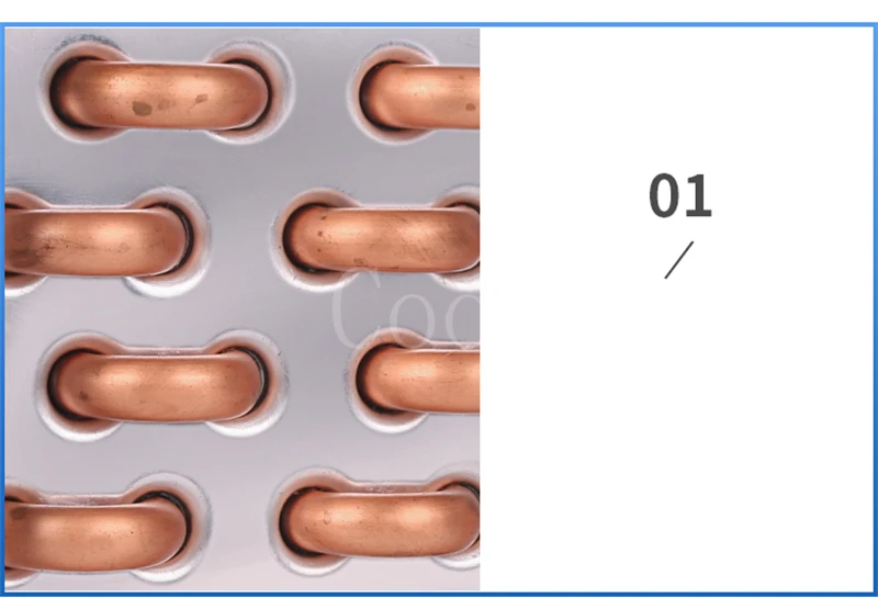 Evaporator Freezer Refrigerator Freezer Refrigerated Display Cabinet Copper Tube Fin Air-cooled Condenser 2*4*260MM