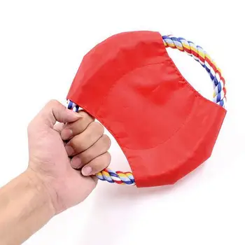 Chuck It Disc For Dogs Outdoor Soft Fetching Flying Disc For Dogs Interactive Training Flyer Dog Toy Cotton Rope Toss Pet Disc 2