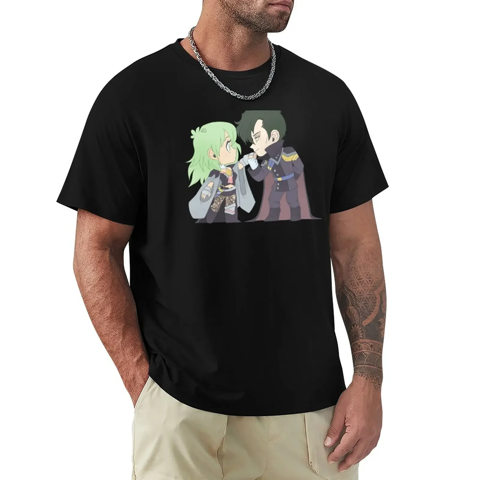 Byleth X Hubert - Fire Emblem Three Houses - Chibi Cuties T-Shirt New Edition Blacks Oversize T-Shirt Da Uomo