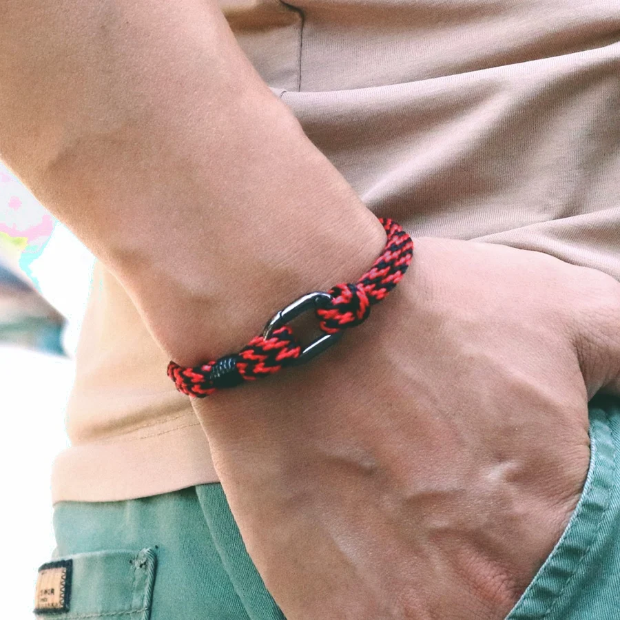 Handmade Rope Bracelet for Men with Detachable Buckle