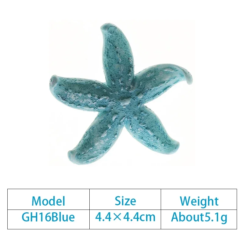 1Pc Coral Starfish Aquarium Scenery Ornaments Simulation Resin Starfish for Fish Tank Aquarium Decoration Yellow/White/Blue/Red