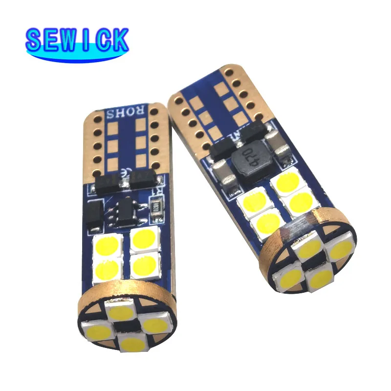 50PCS T10 CANBUS 12SMD 3030 ؼ 12V-24V  ڵ ̵  Ʈ t10 canbus   w5w 194 168 led ڵ Ÿϸ