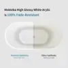 65 inch Acrylic Freestanding Bathtub Double Ended Free Standing Tub Soaking Tub with Integrated Slotted Overflow Glossy White 4