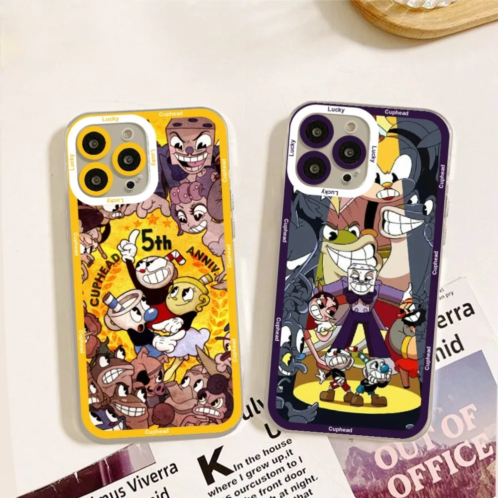 Custodia Per Telefono Da Gioco Cuphead Per Iphone 11,12,13,14,15,15 Pro,13 Promax,14 Plus,15 Mini
