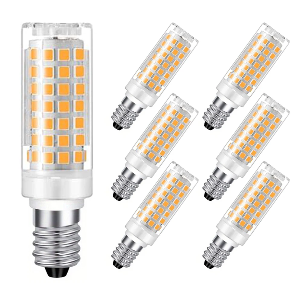 E14 LED 전구, 110-220V T3/T4 베이스 교체, 무지향성 천장 선풍기, 샹들리에, 디밍 불가, 6 개