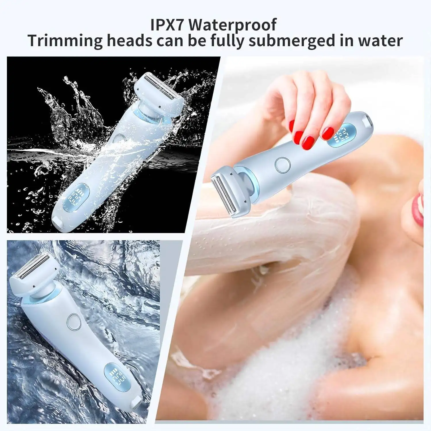Electric Shaver Portable Waterproof 2 In 1 Painless Shaving Knife Lady Private Part Hair Shaver Trimmer Epilator Bikini Trimmer Electric Razors