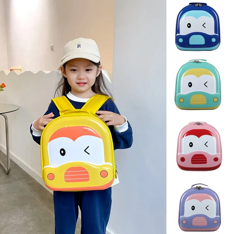 New Children's Hard Shell Schoolbag Cartoon Car EVA Eggshell Backpack for Kindergarten Boys and Girls Load Reduction Backpacks