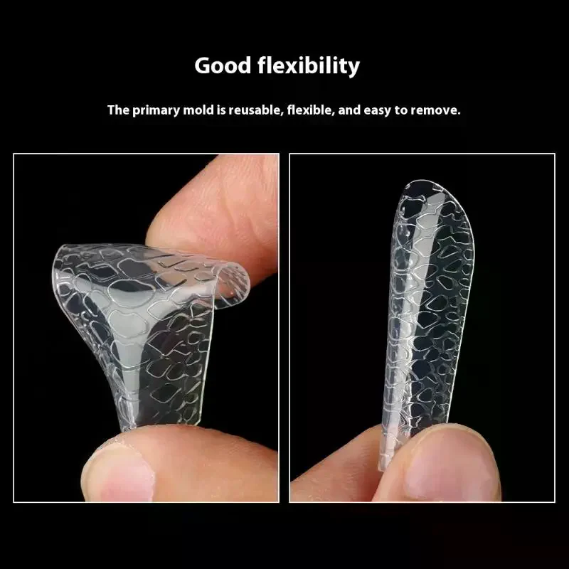 Transparent Full Cover Extension False Nail Tips - UV Gel Polish Sculpted Mold Press On Nails for Salon & DIY Manicure Tools