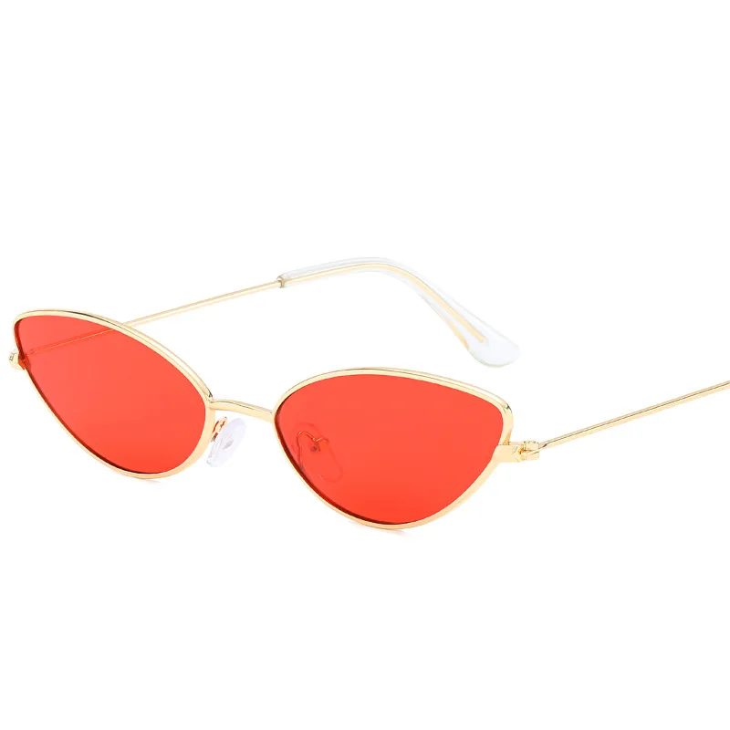 

European and American Metal Small Frame Cat Eye Sunglasses Instagram Trendy Ocean Film Sunglasses