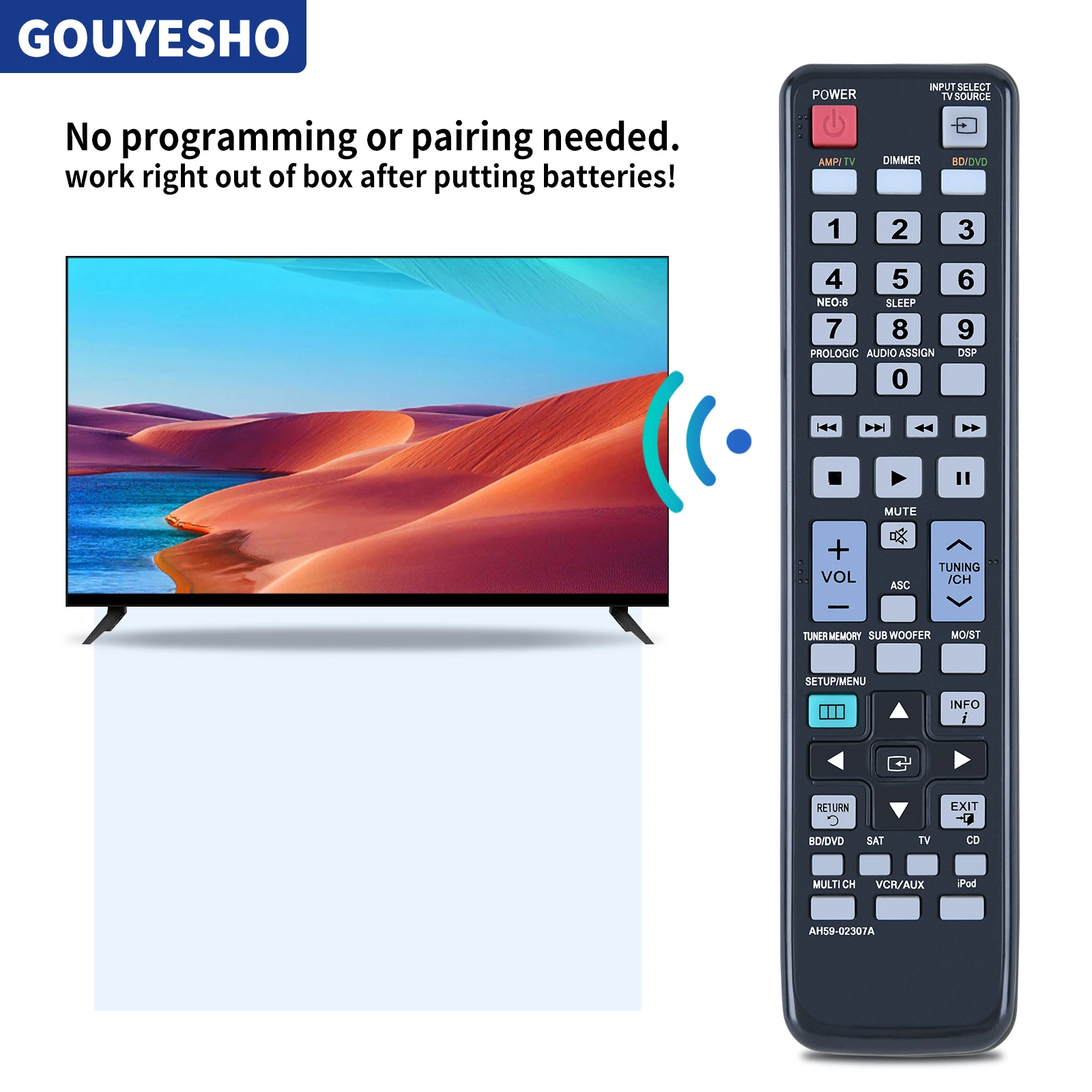 삼성에 적합한 AV 리시버 HW-C700B AH59-02307A 리모컨, HW-C700 HW-C770BS HW-C770B
